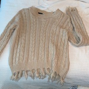 SOLUTION cream/tan sweater